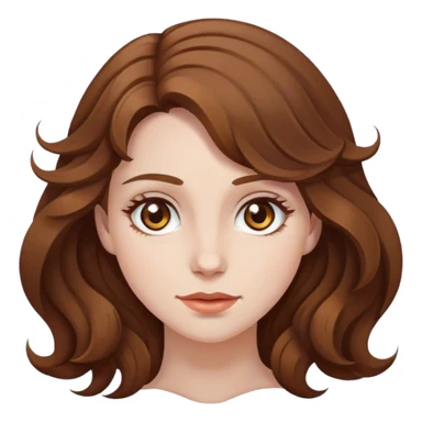 pale woman with wavy medium-brown hair and hazel eyes  sticker