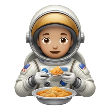 A person in a spacesuit eating a meal sticker