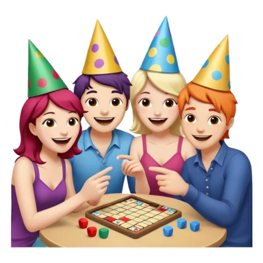 Four friends playing board game sticker