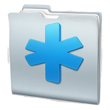medical folder with blue plus sticker