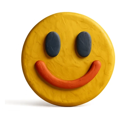 claymation style smiling emoji sticker