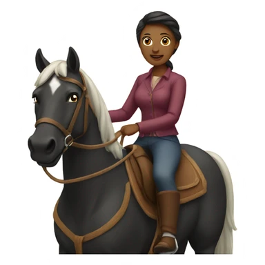 woman ride horse sticker