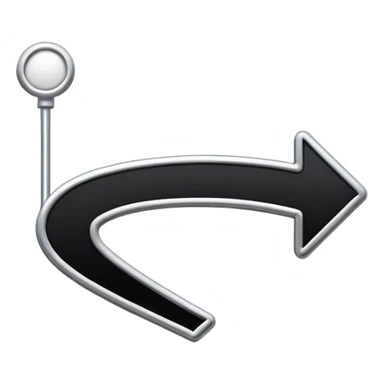 Make an white routeline with a curve from left to right on a black background, place a pin icon in the middle sticker