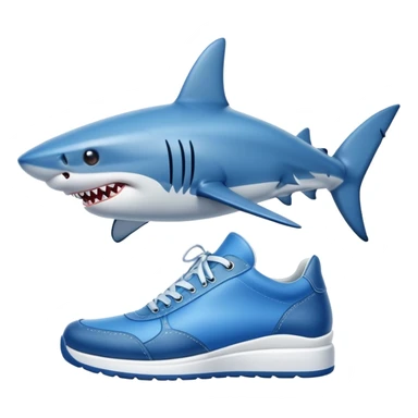 Shark wearing shoes sticker