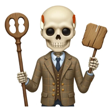 Skeleton Teacher with a stick in his hand  sticker