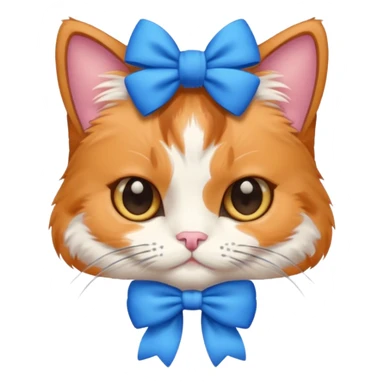Cute Cat with blue bow sticker