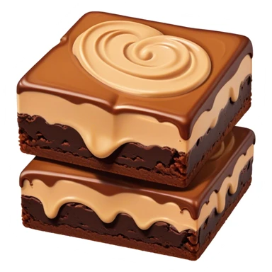 Decadent realistic peanut butter fudge brownie sticker