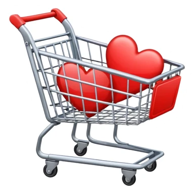emoji of empty shopping cart with broken heart inside sticker