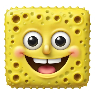spongebob smiling with teeth sticker