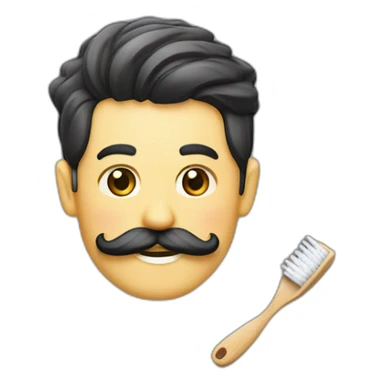 Homme en treillis allemand avec une moustache brosse a dent sticker