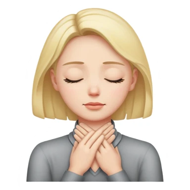 Hands crossed on neck with eyes closed sticker