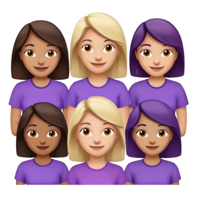 various races of women in a purple shirt ages 25-50 sticker