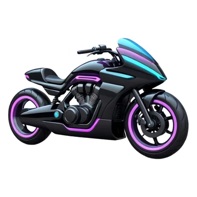 Sketch a futuristic motorcycle with neon lights & sleek sci-fi design. sticker