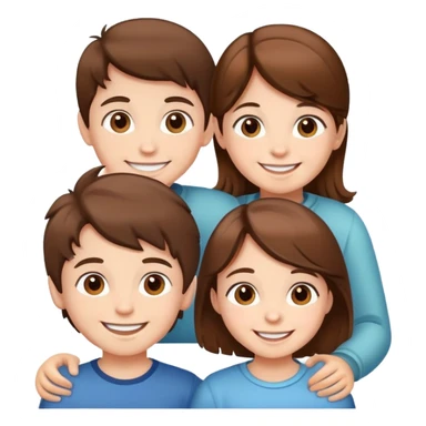 happy children with brown hair sticker