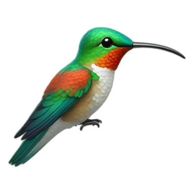 kolibri mit vielen farben ohne ast sticker