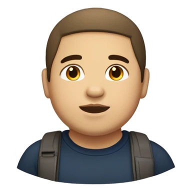 Chubby Hispanic boy with light skin brown straight short hair and brown eyes very tall sticker