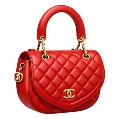 chanel heart red color bag sticker