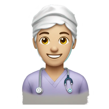 happy patient in hospital sticker