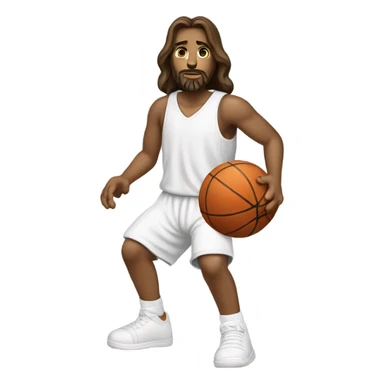 Jesus playing basketball sticker