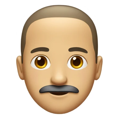 guy with mustache and buzz cut sticker