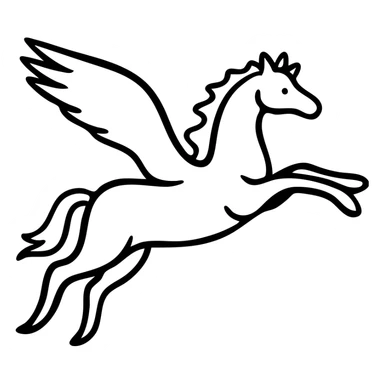 Graceful Pegasus with flowing mane and large wings in mid-flight sticker
