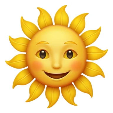 smiling sun emoji, simple and cheerful sticker