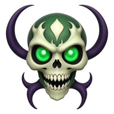 Spooky scary evil skeletal Duskull-Venom-Lunala-ET-hybrid-fantasy-creature sticker