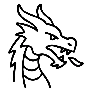 A fierce dragon with horns and scales sticker