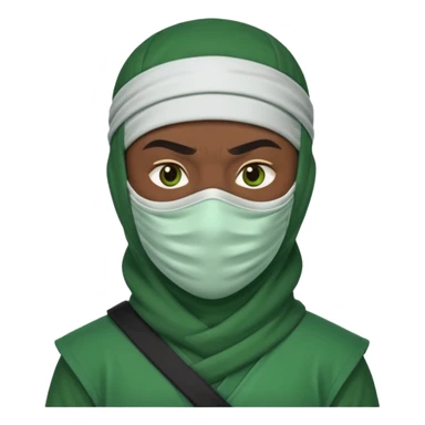 Ninja arab green and white with mask  sticker