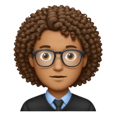 homme blanc brun avec cheveux frisés et lunette sticker