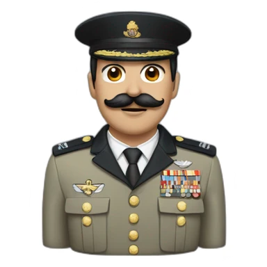 man with black hair and black toothbrush mustache in military uniform sticker