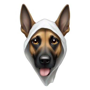 malinois dog disguised as a ghost sticker