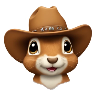 Squirrel in a cowboy hat sticker