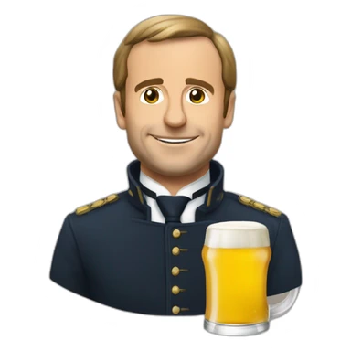 Macron buvant une bière sticker