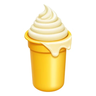 Yellow tube of cream or ointment with cream coming out of the opening sticker