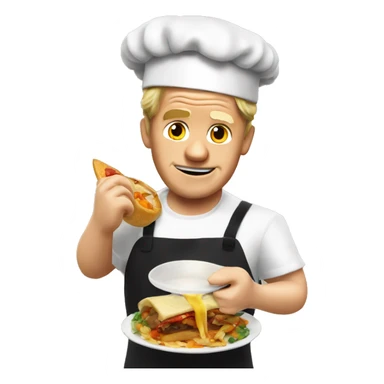 gordon Ramsey eating food sticker