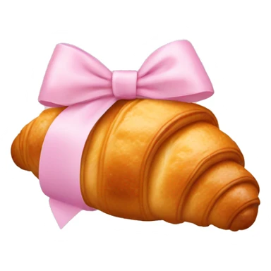 Croissant with light pink bow sticker