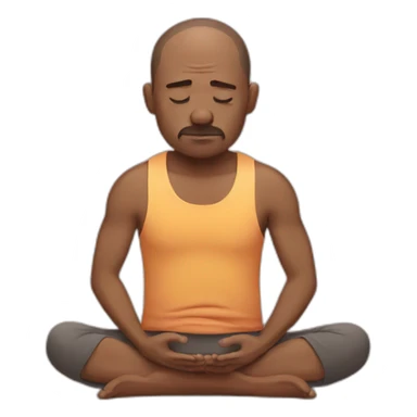 tired man yoga sticker