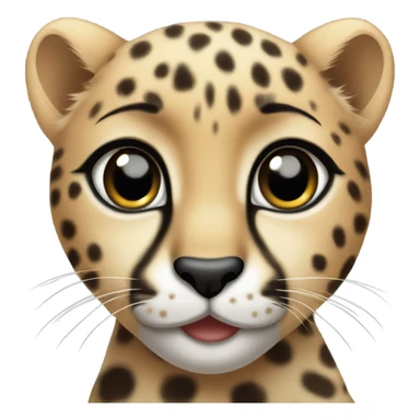 Baby cheetah face sticker