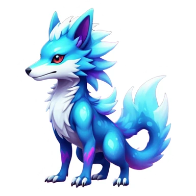 Epic Edgy Cute Colorful Nebula Modern Vernid-Protogen-Sergal-creature-animal full body sticker