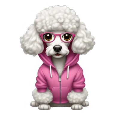 Poodle with hoodie sticker