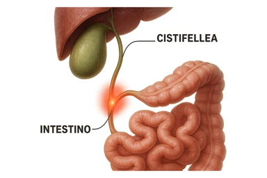 CISTIFELLEA E INTESTINO SONO COLLEGATI NEL DOLORE, iperrealistico 4k sticker