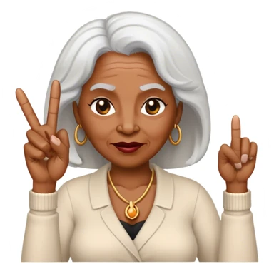 Older black woman giving the middle finger sticker