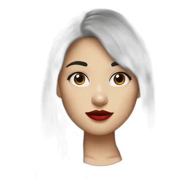 White-canada-girl-black-bangs-red-lipstick sticker