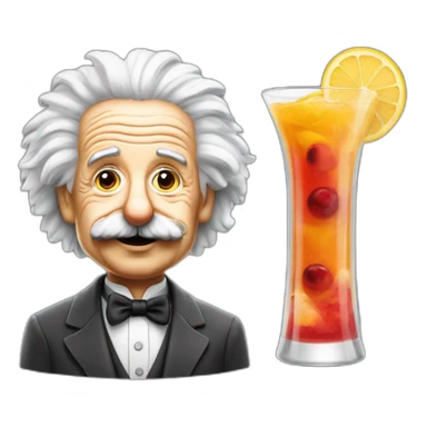 Einstein buvant un cocktail sur la plage sticker