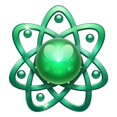 glitter green atomic symbol sticker