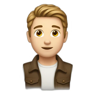 white 25 years Boy Brown hair sticker