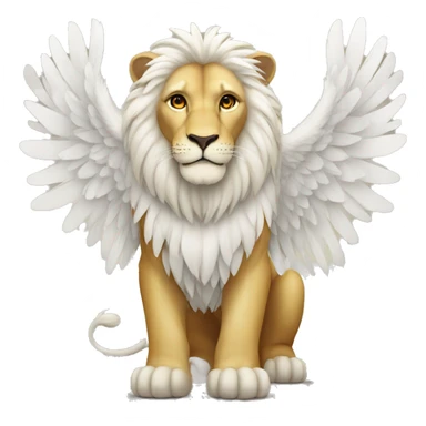 lion with wings and white fur sticker