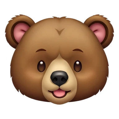 A bear face, playing dead. Eyes closed, tongue sticking out  sticker