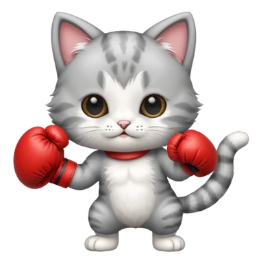 Adorable kitten with boxing gloves  sticker